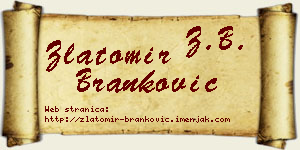 Zlatomir Branković vizit kartica